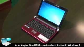 Acer Aspire One D250 Android  Windows 7 dual boot [upl. by Ahsikam65]