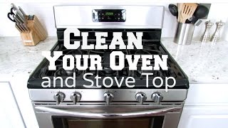 How to Clean Your Oven and Stove Top  Clean with Me [upl. by Newbill]