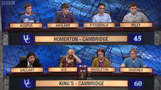 University Challenge S42E16  Homerton Cambridge vs Kings Cambridge [upl. by Hoagland]