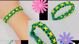 SUPER EASY TO MAKE MACRAME BRACELET 🪢💞 PARACORD BRACELET TUTORIAL [upl. by Hau]