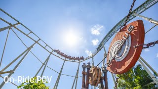 Colossus at Thorpe Park  POV  Front Row  4K  2023 [upl. by Eldnek]