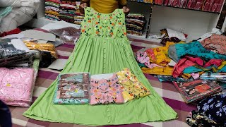 Chickpet Bangalore Wholesale Kurti Shop 180Rs OnlyDailywearampFancy Designer Long KurtisShopping [upl. by Iorgos]