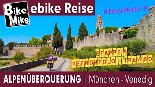 HITZE  SCHWEISS  Refrontolo  Treviso  Etappe 9  Alpenüberquerung MünchenVenedig by BikeMike [upl. by Amik]