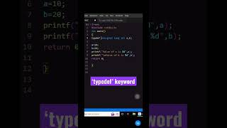 Typedef Keyword in C Programming shorts programming cprogramming programmingshorts placement [upl. by Folly]