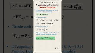 Electrochemistry  Nernst Equation [upl. by Shamma777]