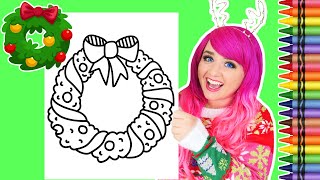 Coloring a Christmas Wreath Coloring Page  Crayola Crayons [upl. by Sikorski477]