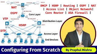 2 Configuring the Companys Network From Scratch  Real Network hsrp routing ospf firewall nat [upl. by Vida]