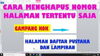 Cara Mudah Menghapus Nomor di Halaman Tertentu Saja [upl. by Hamrah622]