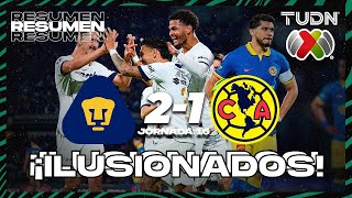 Resumen y goles  Pumas 21 América  CL2024  Liga Mx J16  TUDN [upl. by Eelinej]