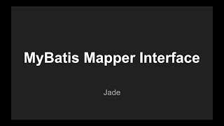 Spring  MyBatis Mapper Interface [upl. by Nolubez]