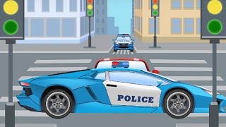 La Voiture de police Bleu Et ses amis  Dessin animé pour petits  Vidéo Éducative Pour Enfants [upl. by Abshier662]