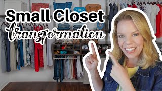 Cluttered to Clean  Small Closet Makeover [upl. by Frohne]