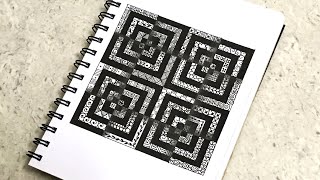 Illusion Square Pattern Mandala Drawing  3D Illusion Mandala Art [upl. by Anieral]