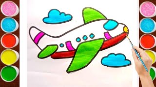 Aeroplane Drawing easy Aeroplane Drawing for kids  Aeroplane Drawing with colour [upl. by Mccready580]