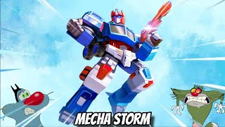 Oggy Becomes Optimus Prime in MECHA STORM Game  With Jack amp Shinchan  Oggy Game [upl. by Zemaj]