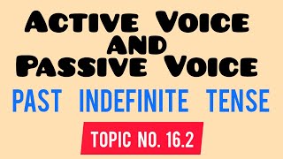 Active Voice and Passive Voice in Past Indefinite Tense [upl. by Vasiliki]