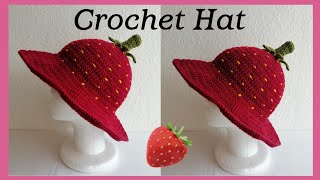 Crochet Hat Strawberry [upl. by Maegan]