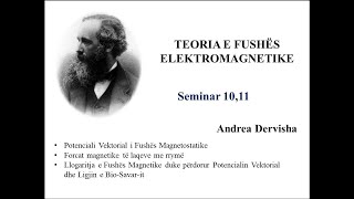 Teoria e Fushes Elektromagnetike Seminar 1011 [upl. by Linders]