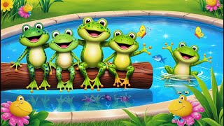 Five Little Speckled Frogs 🐸🐸🐸  Fun Counting Song for Kids [upl. by Alenas]