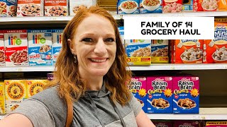 FAMILY OF 14 GROCERY HAUL [upl. by Odrareg]