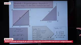 7701  Matematikë  Zbatimi i teoremës së Pitagorës për njehsimin e diagonales së drejtkëndëshit [upl. by Notreve]