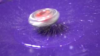 SUPER SLOWMO with BEYBLADES DONT TRY THIS AT HOME  Elemental Fire Ice and Water [upl. by Anedal116]