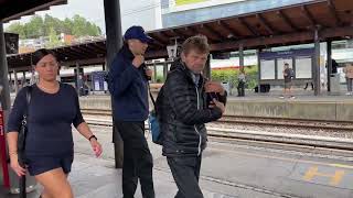 Trains at Sandvika station Vy Flytoget Go ahead Nordic Cargo Net [upl. by Richers]