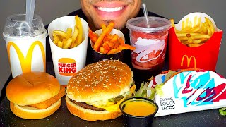 MCDONALDS VS BURGER KING VS TACO BELL MUKBANG JERRY ASMR NO TALKING EATING [upl. by Munford]