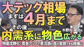 【日本株の大テック相場、まずは4月まで】木野内 栄治氏大和証券が解説／内需系に物色広がる：物価鎮静化・賃金アップで個人投資家も「NISAやんなきゃだめかな」／日銀金融政策／半導体・海外投資家動向 [upl. by Alyose]