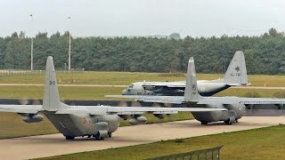 Market Garden 2016 MORNING DEPARTURES C130s Transall Eindhoven Airport [upl. by Hairabez]