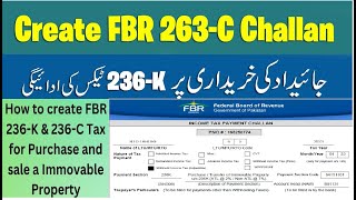 How to create 236c and 236k FBR challan in 2023  Tax on Purchase on Property amp Sale of Property [upl. by Pinckney]