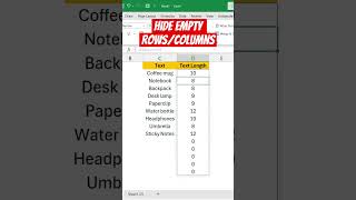 Hide Empty RowsColumn in Excel  New Function Alert 🚨 [upl. by Picardi]