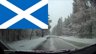 Driving in Scotland  Snowy Scottish Highlands 1 hr 45 mins [upl. by Nirrat554]