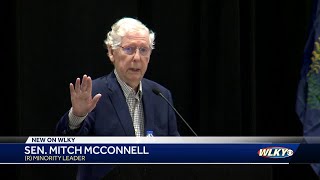 US Senate Minority Leader Mitch McConnell weighs in on presidential race in Louisville [upl. by Grearson793]