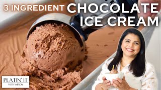 Easy Homemade Chocolate Ice Cream  3 Ingredient Ice Cream Recipe [upl. by Marva824]