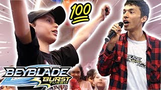 TORNEIO DOS 100 BLADERS NA VIDA REAL BEYBLADE BURST TURBO [upl. by Aleacim]