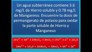 Oxidación con Permanganato de Potasio en aguas Ejercicio resuelto  Potabilización de agua [upl. by Asel]