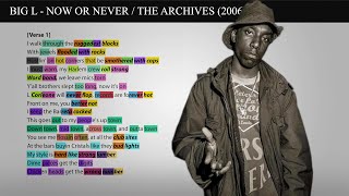 Big L  Now or Never Rhyme Scheme Highlighted [upl. by Ettennej]