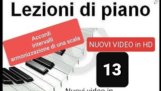 Lezione di pianoforte 13  Gli accordi intervalli di terza e armonizzazione di una scala maggiore [upl. by Asaph800]