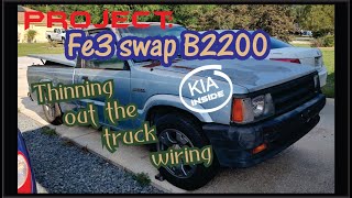 Mazda B2200 Kia fe3 swap  Weeding through the Truck wiring harness [upl. by Cha796]