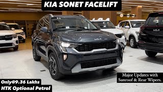 New Kia Sonet Facelift 2024 HTK Optional petrol  BEST VARIANT WITH SUNROOF  Full review 😍🔥 [upl. by Trula]