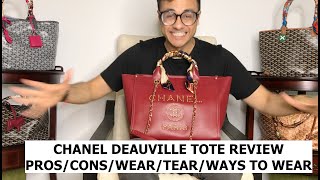 Chanel Deauville Tote Review  Everything you need to know  ProsConsWearTearWays to Wear [upl. by Anerom]