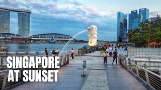 Singapore City Tour at Sunset 2021 [upl. by Eelarac]