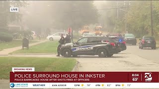 Police surround house in Inkster after shots fired at officers [upl. by Akaenahs]