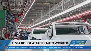 Robot attacked Tesla engineer at Texas factory Report [upl. by Pedrick657]