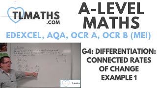 ALevel Maths G406 Differentiation Connected Rates of Change Example 1 [upl. by Cathyleen659]