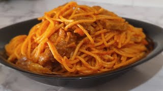 THE EASIEST SPAGHETTI JOLLOF HOW TO MAKE SPAGHETTI JOLLOF [upl. by Euqor]