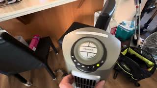 Lasko Tower Fan w bypassed thermal fuse BONUS Cat [upl. by Timofei335]