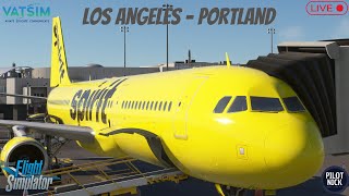 ✈️ LIVE VATSIM Flight  Spirit A321  Los Angeles KLAX to Portland KPDX  Callsign NKS6184 [upl. by Enilec]