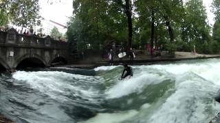 River Surfing in Munich Germany [upl. by Yup]